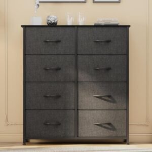 YITAHOME Szövetes Ládákos Komód – 8 Ládás Magas Tárolókomód és Hálószobai Rendezőskád